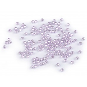 plastične perle, velikost: 4 mm, svetlo vijolične b., 10 g