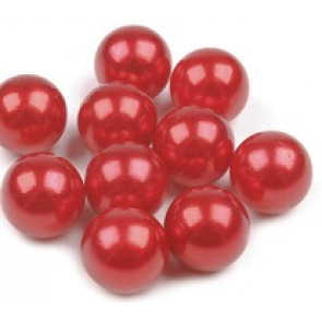 plastične perle brez luknje 10 mm, rdeče, 1 kos