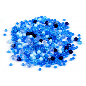 steklene perle mix - modre, 50 g