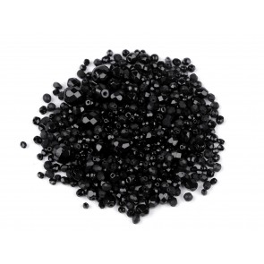 steklene perle mix - črne, 50 g