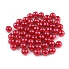 plastične perle - imitacija biserov, velikost: Ø6 mm, light red pearl b., 50 g (ca. 300 kos)