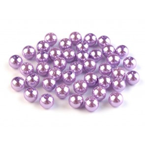 plastične perle - imitacija biserov, velikost: Ø8 mm, lightest purple, 50 g (ca. 300 kos)