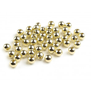 plastične perle - imitacija biserov, velikost: Ø6 mm, metallic gold, 10 g