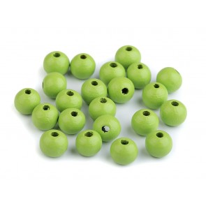 lesene perle okrogle 10 mm, light green, 50 g (caa 175 kos)