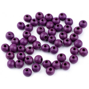 lesene perle okrogle 8 mm, t.vijolične, 50 g (caa 300 kos)