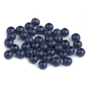 lesene perle okrogle 8 mm, t.modre, 50 g (caa 300 kos)