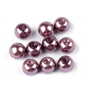 steklene perle - imitacija biserov, velikost: 8 mm, dark lila, 50 g (ca.74-78 kos)