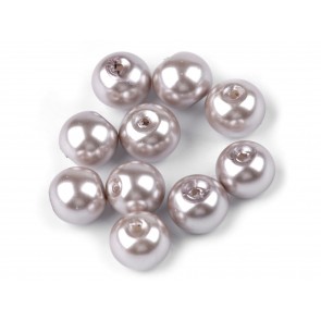 steklene perle - imitacija biserov, velikost: 8 mm, taupe, 50 g (ca.74-78 kos)
