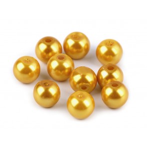 steklene perle - imitacija biserov, velikost: 8 mm, gold light, 50 g (ca.74-78 kos)