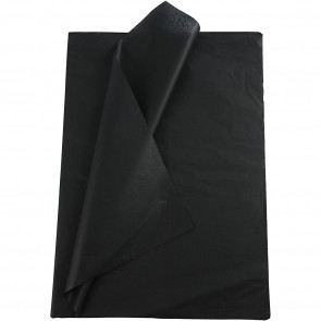 svilen papir (Tissue Paper) 14 g, 50x70 cm, črna b., 1 kos