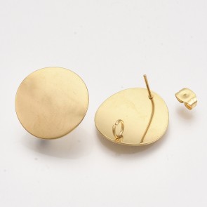 osnova za uhan z zaključkom 20 mm, velikost luknje: 3 mm, nerjaveče jeklo, krog, zlate b., 1 kos