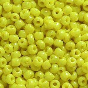 steklene perle 2 mm, rumene, neprosojne, 20 gr