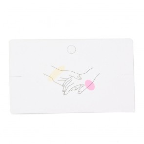 kartonček za nakit (zapestnico) 10x6x0.04 cm, bele barve z vzorcem, 1 kos