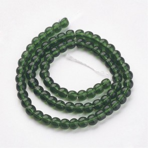 steklene perle 4 mm, zelene, 1 niz - cca 80 kos
