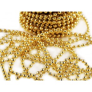 akrilne perle na vrvici, zlate barve, 4 mm, 1 m