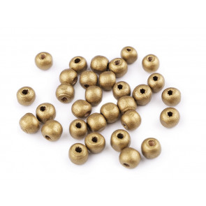 lesene perle okrogle 10 mm, metallic gold, 20g