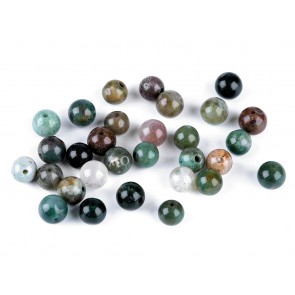 Perle iz poldragih kamnov, INDIAN AGATE, 6 mm, velikost luknje 1mm, 1 kos