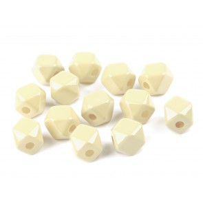 Plastične perle, nepravilne oblike, 12x12 mm, luknja 3,5 mm, creamy light barve., 5 kosov