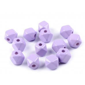 Plastične perle, nepravilne oblike, 12x12 mm, luknja 3,5 mm, violet lilac barve., 5 kosov