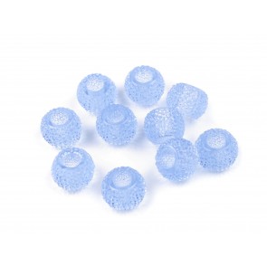 akrilne perle z veliko luknjo 8x12 mm, light blue, 1 kos
