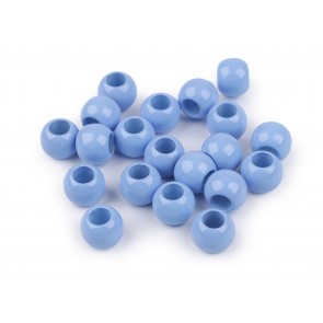 Plastične perle z veliko luknjo, 12 mm, velikost luknje 5,5 mm, blue light barve, 1 kos