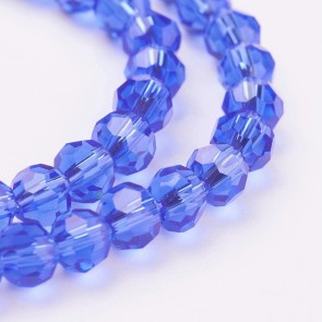 Steklene perle, nepravilno okrogle 4 mm, velikost luknje 1 mm, blue b., 1 niz - cca 92 kos