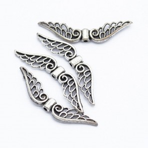 kovinske perle Tibetanski slog, krila b. staro srebro, brez niklja, 31x8x2 mm, velikost luknje: 1.2 mm, 10 kos