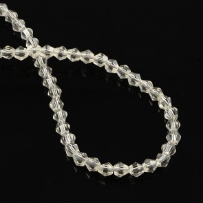 steklene perle - bikoni 4x4,5 mm, prozorna b., 1 niz - cca 96 kos