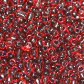 steklene perle 2 mm, rdeče, črna sredice, 20 gr