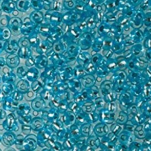 EFCO steklene perle 2,6 mm, azurno modre, prosojne s posrebreno luknjico, 17 g