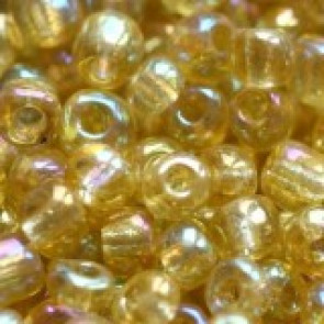 steklene perle 3,5 mm, medeno zlate, svetlikajoče, 20 gr
