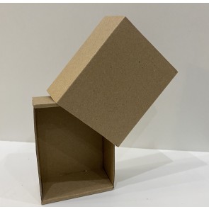 zložljiva škatla iz kartona z drsnim pokrovom, 8,5x7x3,5 cm, rjava, 1 kos