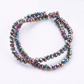 Steklene perle, nepravilno okrogle 3x2 mm, velikost luknje 0,3 mm, multicolor b., 1 niz - cca 165 kos