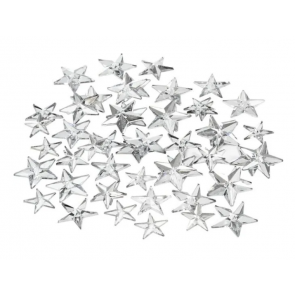 akrilne zvezdice, 11+12+16 mm, srebrne barve, 1 kos