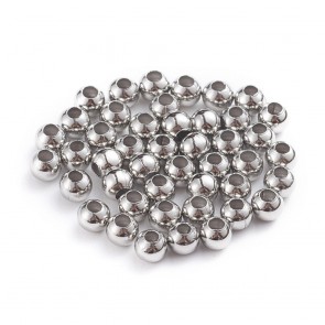 perle 4x3,5 mm - nerjaveče jeklo, velikost luknje: 1,6 mm, 50 kos