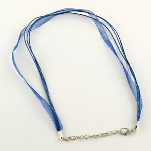 osnova za ogrlico z zaključkom, dodger blue, 1 kos