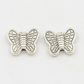 kovinske perle 10x8x3 mm, oblika metulj, velikost luknje: 1 mm, 10 kos