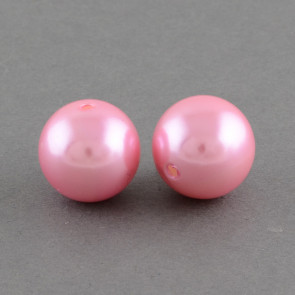 plastične perle - imitacija biserov 8 mm, okrogle, pink, 50 g
