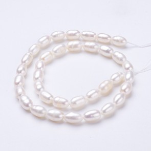 Perle iz sladkovodnih biserov, podolgovate-nepravilne oblike, velikosti 8~10 mm x 6~7 mm, velikost luknje 0,5 mm, 1 kos