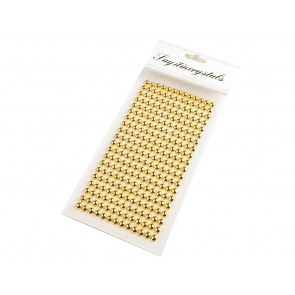 samolepilne perle - polovične, 6 mm, zlate, 13 kos
