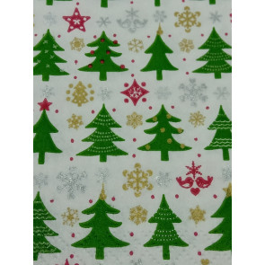 papirnate serviete 33x33 cm, 3-slojne, božične smreke, 1 kos