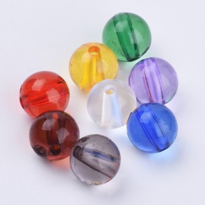 akrilne perle transparentne, velikosti 10x9,5mm, mix barv, velikost luknje: 1,7 mm, 50g