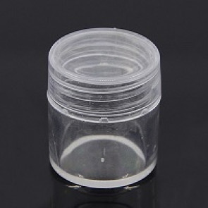 plastična posodica za perle 25x28 mm, prozorna, 1 kos