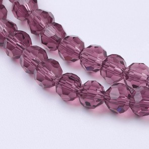 Steklene perle, nepravilno okrogle 4 mm, velikost luknje 1 mm, purple b., 1 niz - cca 92 kos