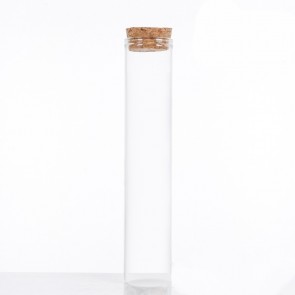 epruveta z zamaškom, 15x3 cm, prozorna b., 1 kos