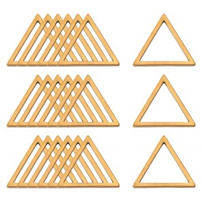 dodatek za nakit, nerjaveče jeklo, trikotnik, 13.5x12x0.8 mm, zlate barve, 1 kos