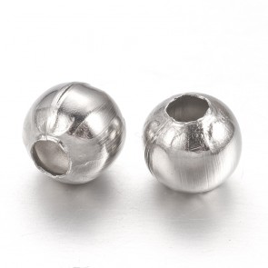 perle 5 mm - nerjaveče jeklo, velikost luknje: 2 mm, 50 kos