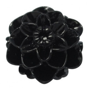 roža - umetna masa, 10x6 mm, črna, 1 kos