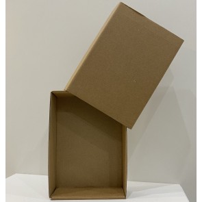 zložljiva škatla iz kartona z drsnim pokrovom, 16x11,5x3,5 cm, rjava, 1 kos