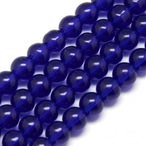 steklene perle 4 mm, t. modre, 1 niz - 32 cm